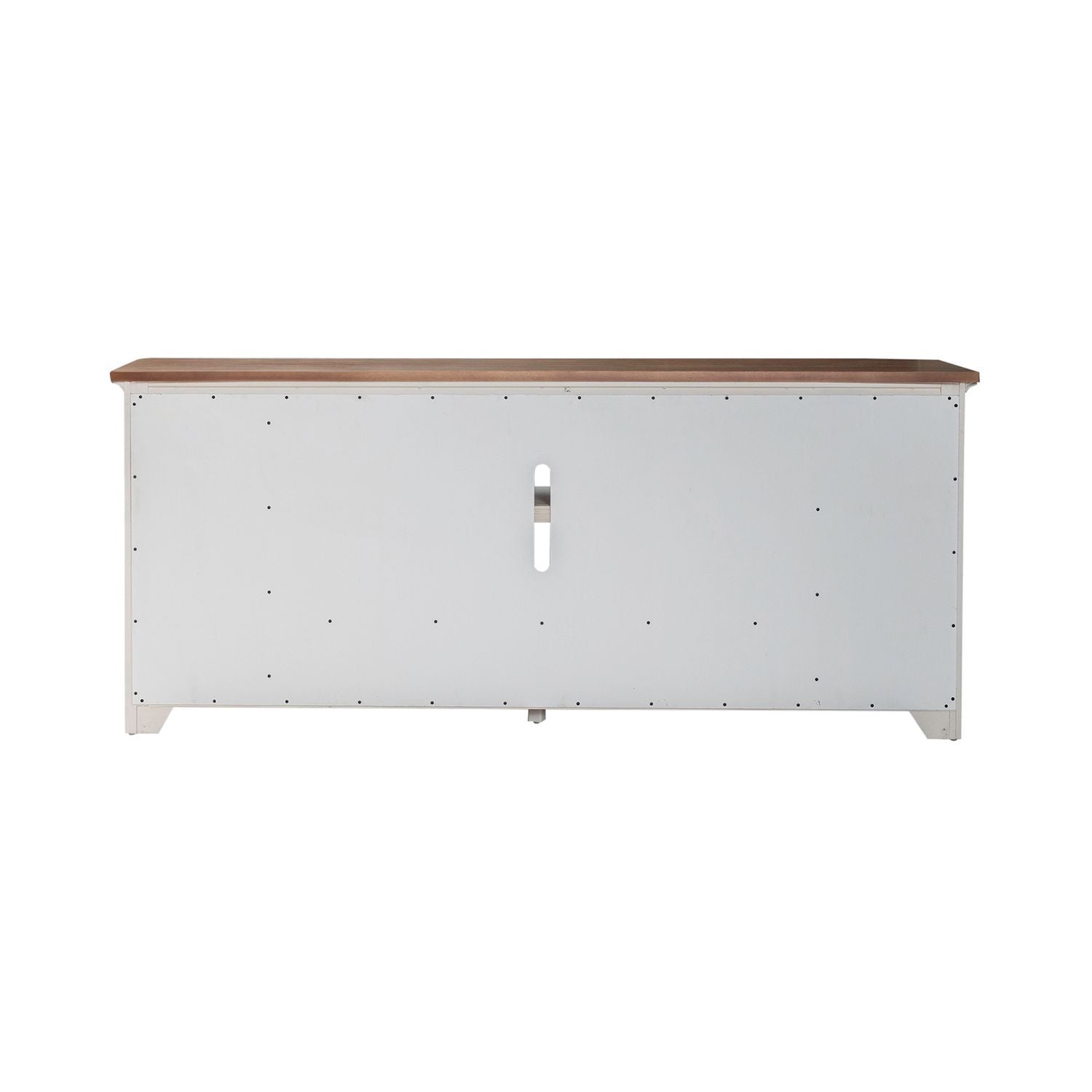 Fireplace TV Consoles - 80" Console With Fire FTS Set - Brown / White - Hornell Furniture Outlet