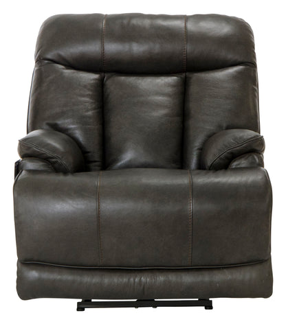 Naples - Power Lay Flat Recliner With Extended Ottoman - Chocolate - Hornell Furniture Outlet