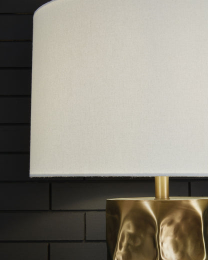 Marshawn - Gold Finish - Metal Table Lamp - Hornell Furniture Outlet