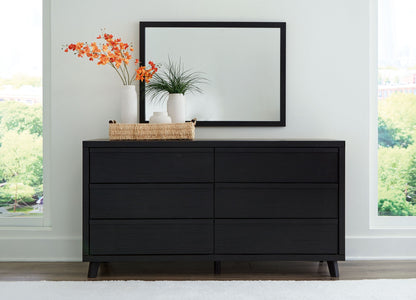 Danziar - Black - Dresser And Mirror - Hornell Furniture Outlet