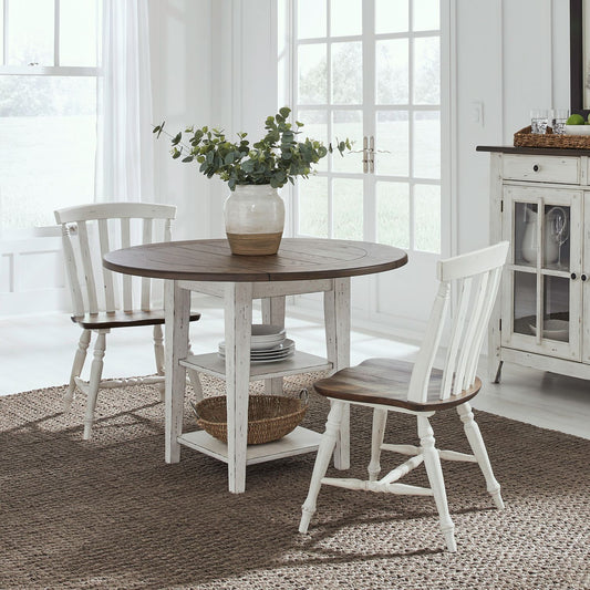 Al Fresco - 3 Piece Drop Leaf Set - Graphite / Whitestone - Hornell Furniture Outlet