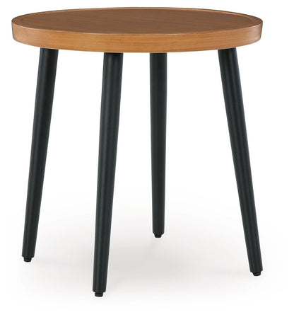 Horizon Hall - Two - tone Brown - Round End Table - Hornell Furniture Outlet