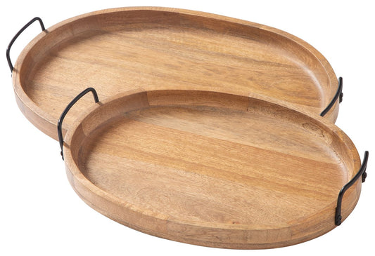 Jocelyne - Brown / Black - Tray Set (Set of 2) - Hornell Furniture Outlet
