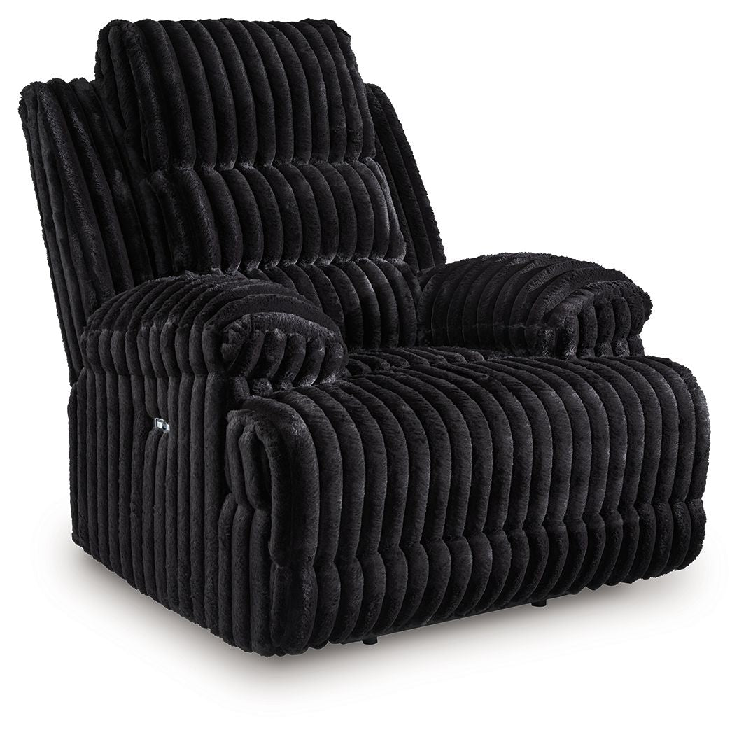Rhine Falls - Zero Wall Power Recliner - Onyx - Hornell Furniture Outlet