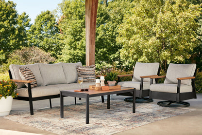 Carmel Highlands - Sofa, Chairs, Table Set (Set of 4) - Dark Brown - Hornell Furniture Outlet