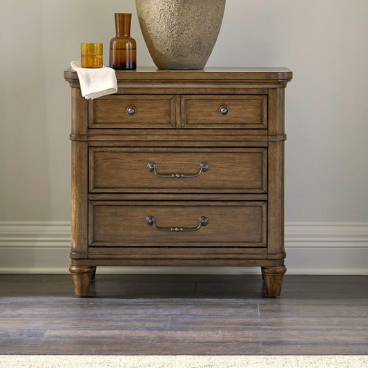 Harrison Heights - Nightstand With Charging Station - Sienna - Hornell Furniture Outlet