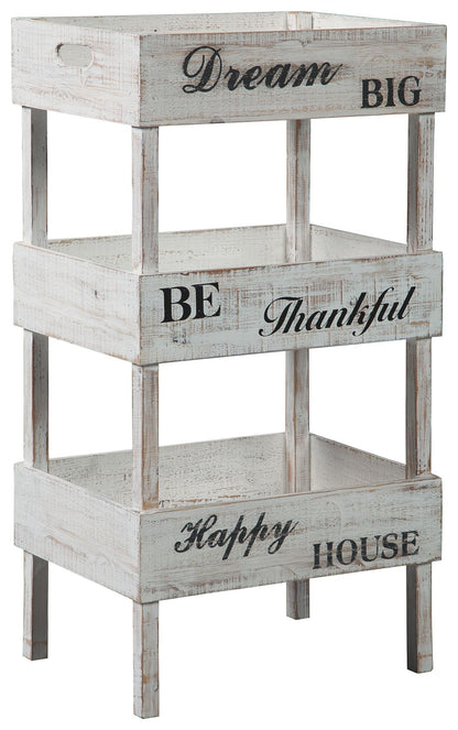 Yulton - Antique White - Storage Shelf - Hornell Furniture Outlet
