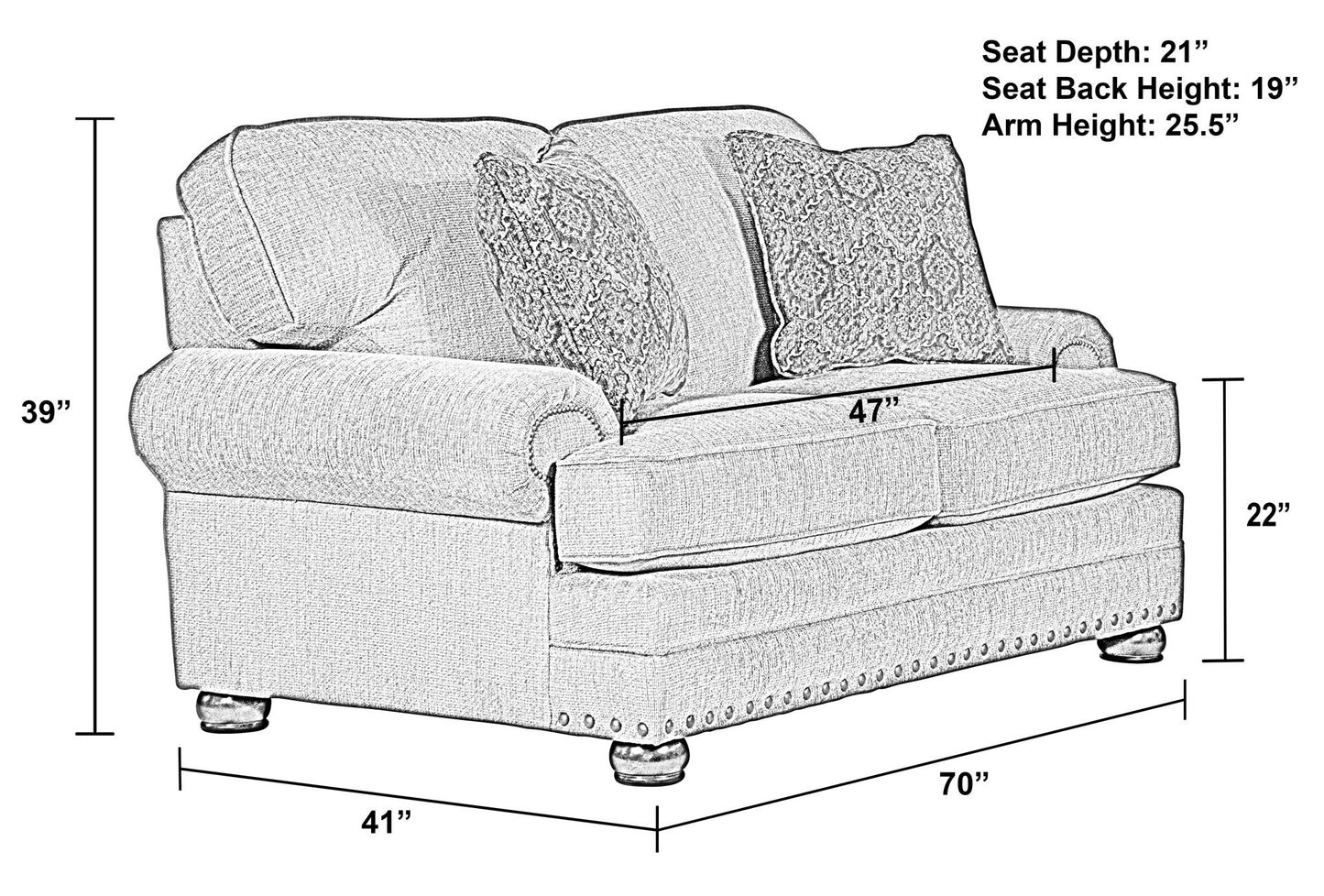 Singletary - Loveseat - Hornell Furniture Outlet