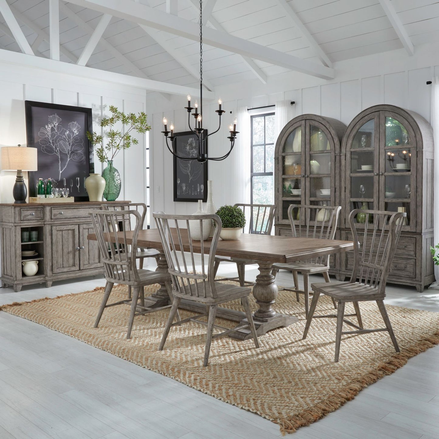 River Place - Trestle Table Set - Hornell Furniture Outlet