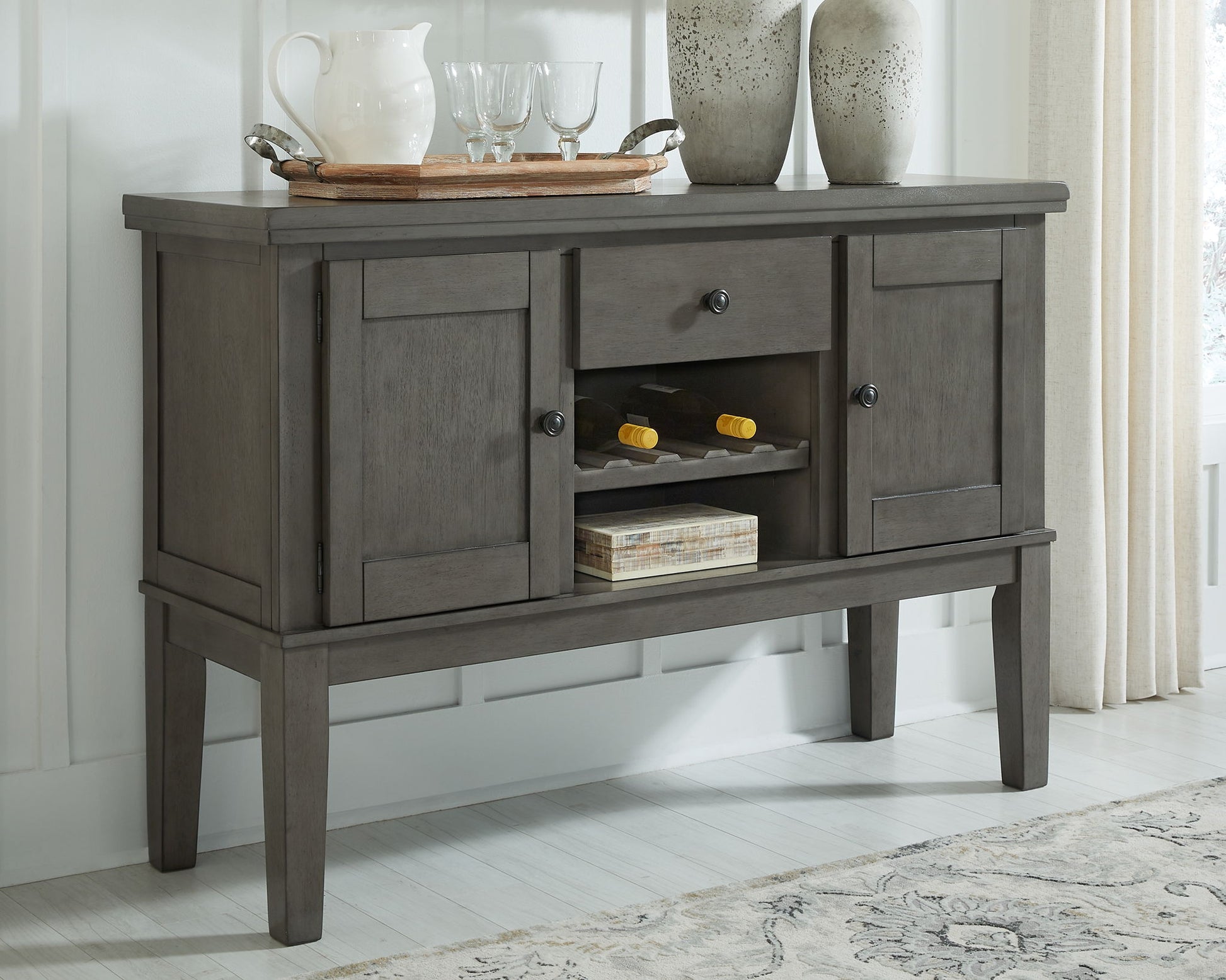 Hallanden - Gray - Dining Room Server - Hornell Furniture Outlet