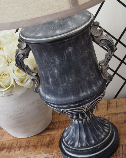 Morvanford - Antique Black - Poly Table Lamp - Hornell Furniture Outlet