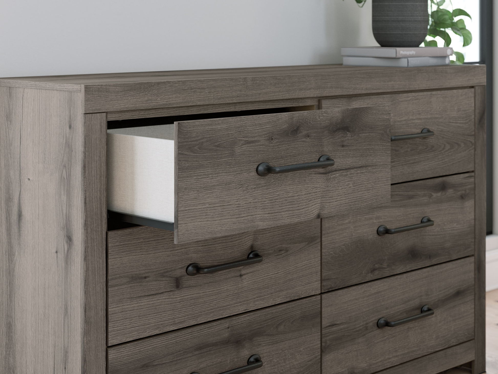 Graystorm - Brown Gray - Six Drawer Dresser - Hornell Furniture Outlet