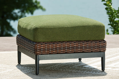 Horizon Hall - Brown / Green - Ottoman With Cushion - Hornell Furniture Outlet