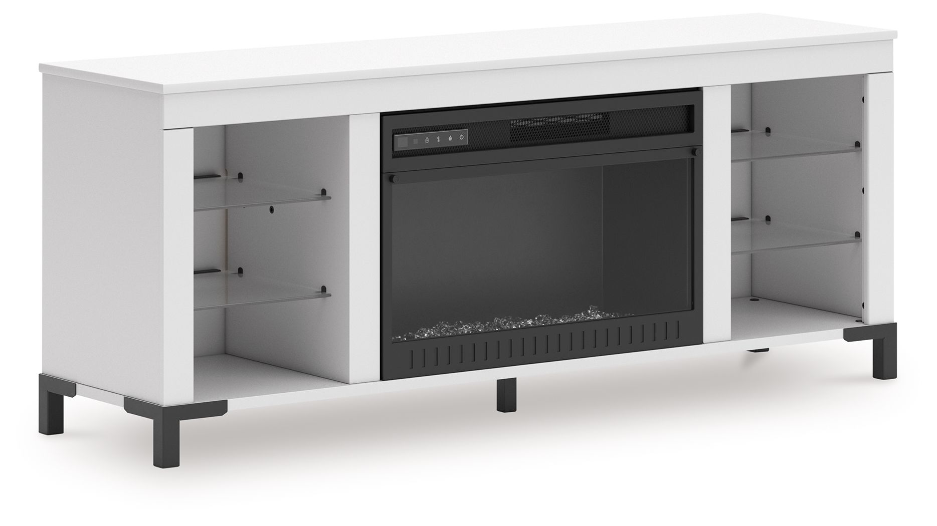 Brollevi - White - TV Stand With Fireplace - Hornell Furniture Outlet