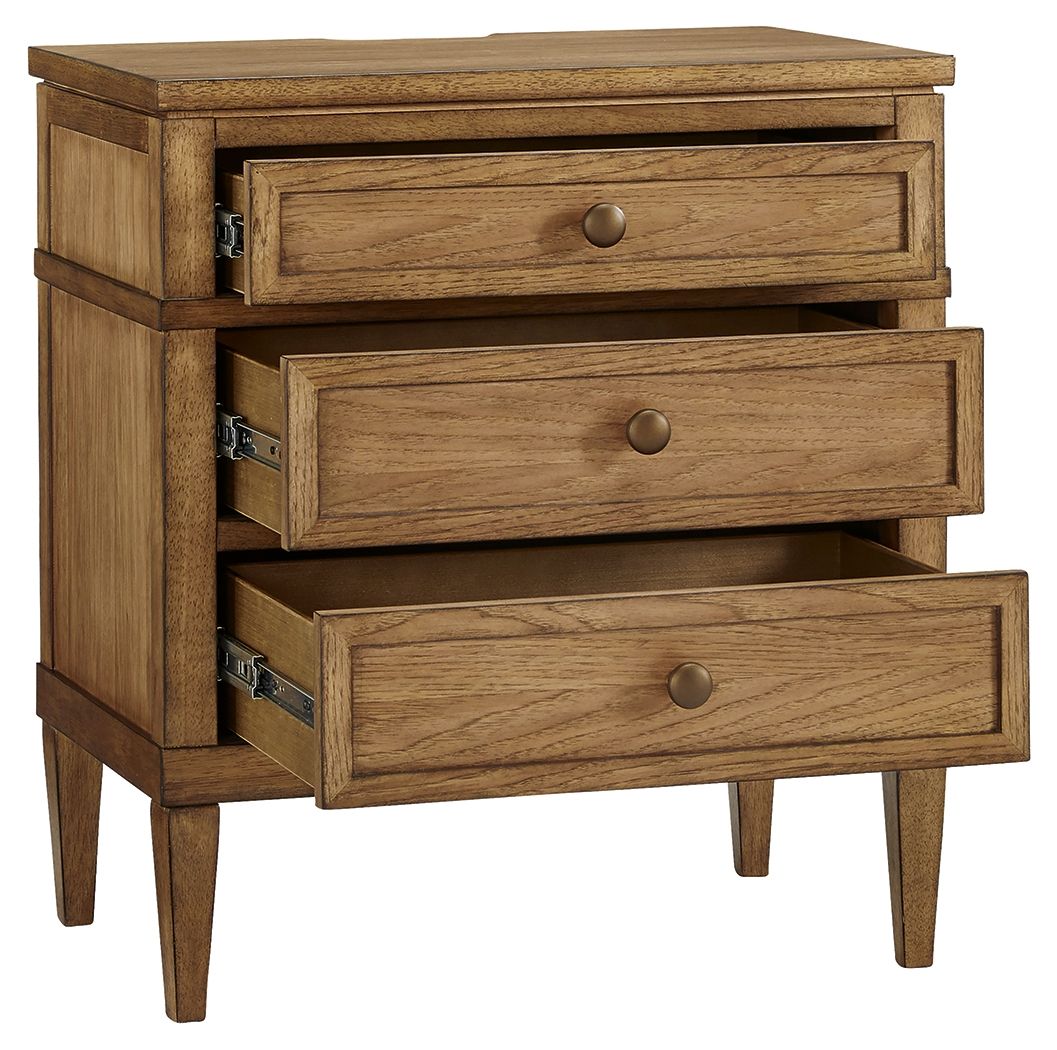 Sharlance - Brown - Three Drawer Night Stand - Hornell Furniture Outlet