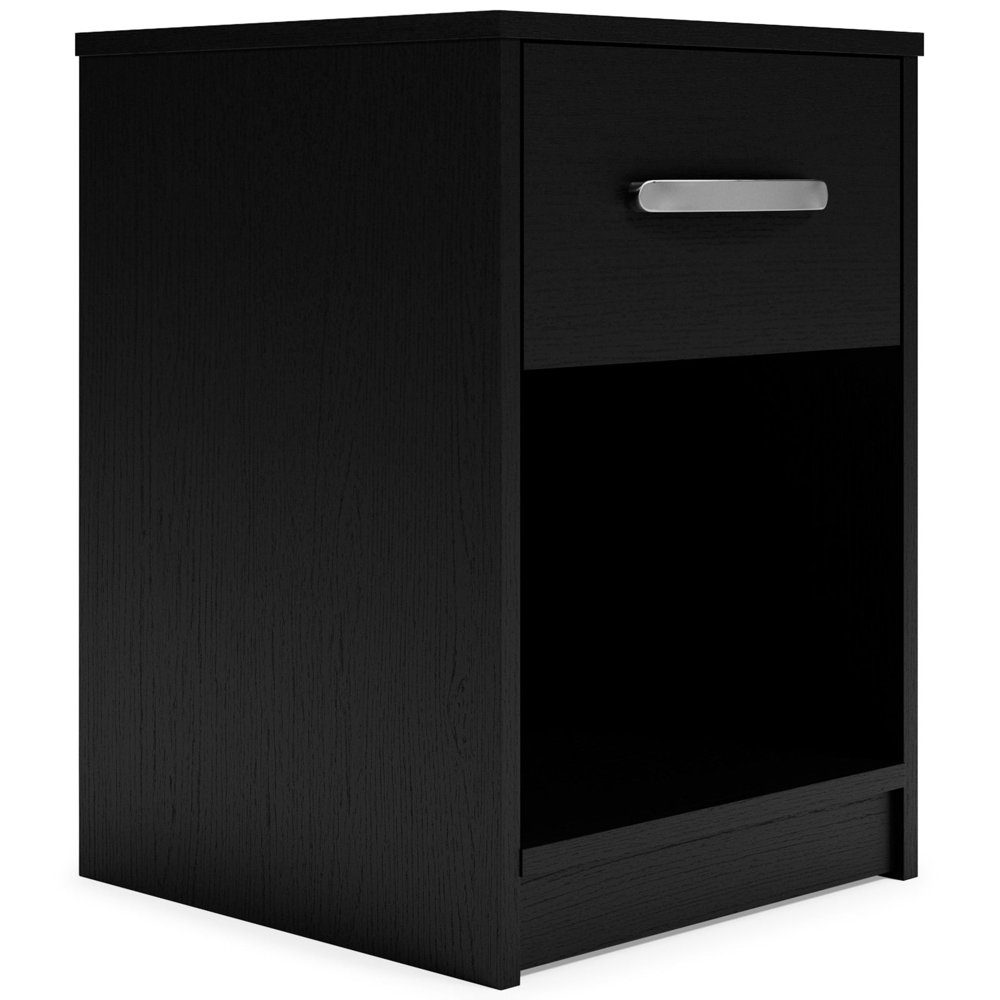 Finch - Black - One Drawer Night Stand - 23" Height - Hornell Furniture Outlet
