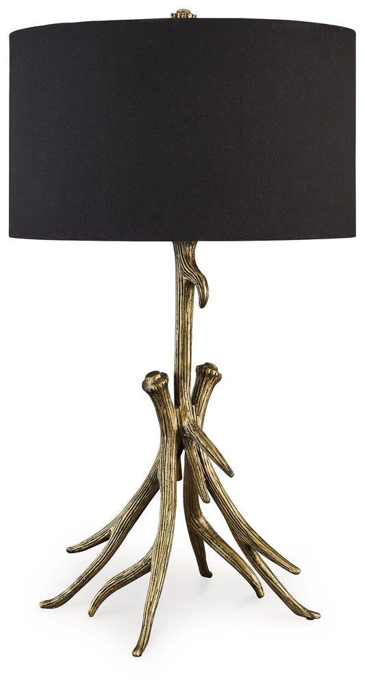 Josney - Antique Gold Finish - Metal Table Lamp - Hornell Furniture Outlet