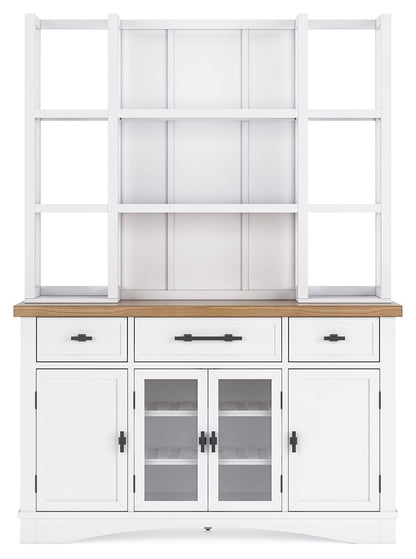 Ashbryn - White / Natural - Dining Server And Hutch - Hornell Furniture Outlet