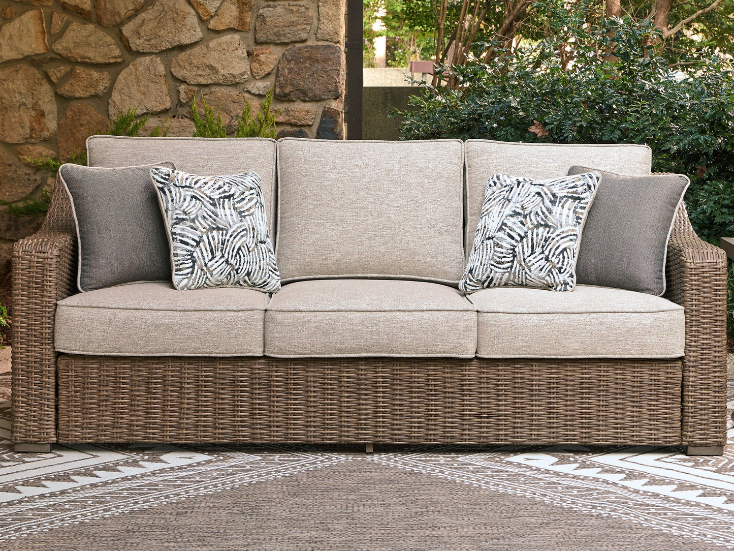 Laguna Heights - Sofa With Cushion - Beige - Hornell Furniture Outlet