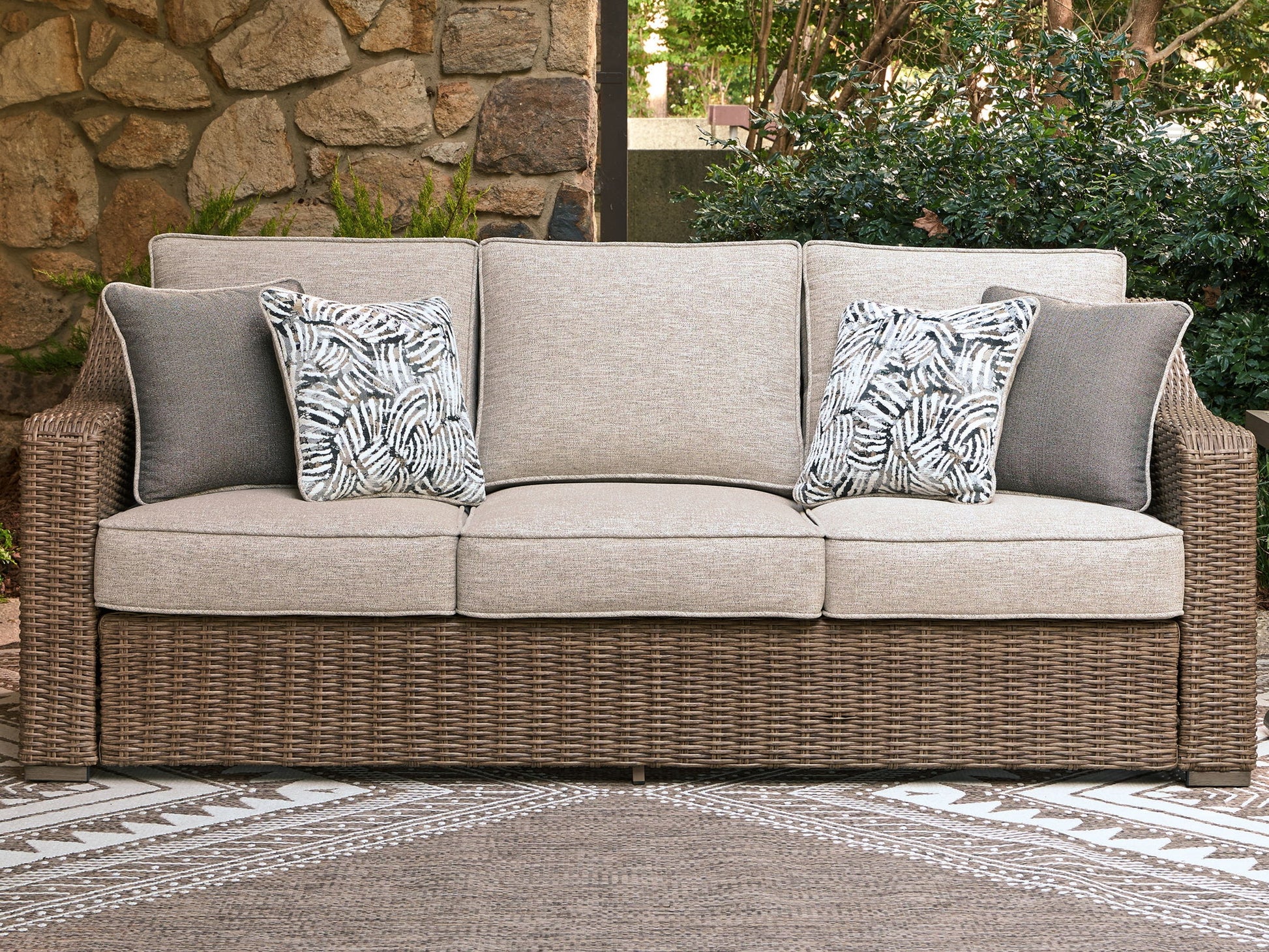 Laguna Heights - Sofa With Cushion - Beige - Hornell Furniture Outlet