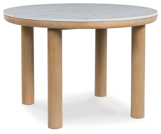 Sawdyn - Light Brown - Round Dining Room Table - Hornell Furniture Outlet