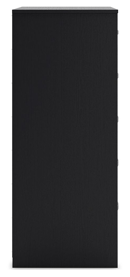 Finch - Five Drawer Chest - 46" Height - Black - Hornell Furniture Outlet