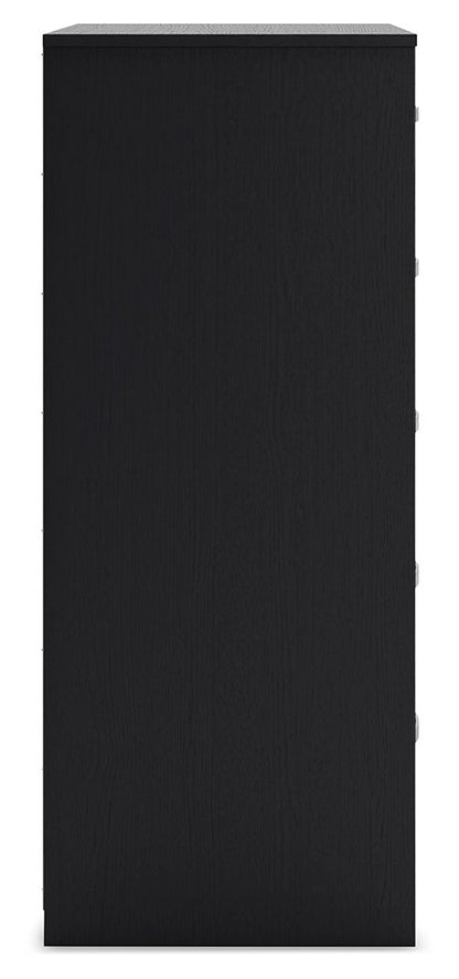 Finch - Five Drawer Chest - 46" Height - Black - Hornell Furniture Outlet