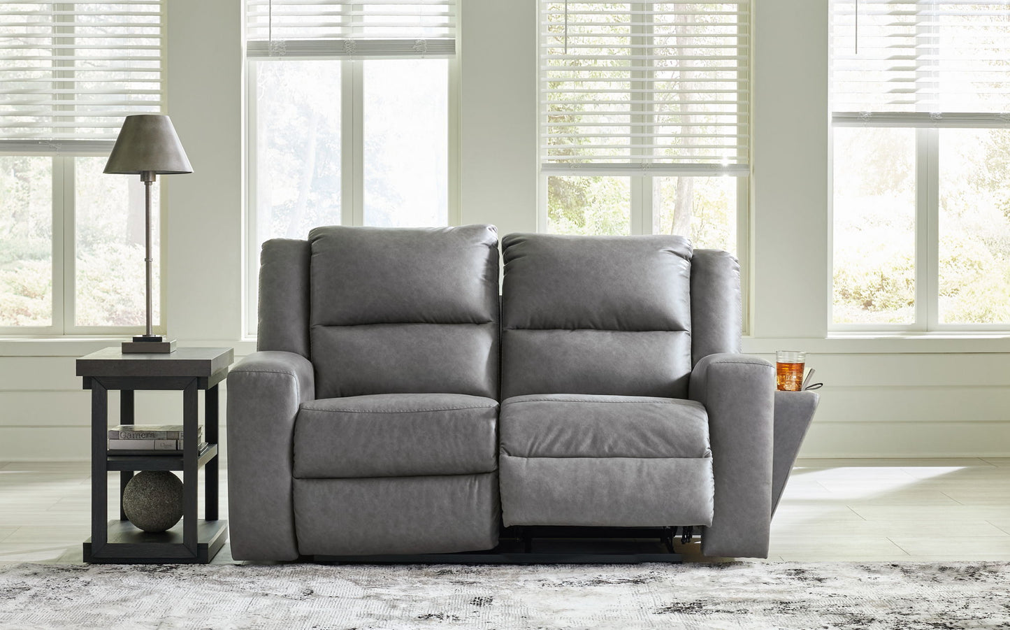 Brixworth - Slate - Reclining Loveseat - Hornell Furniture Outlet