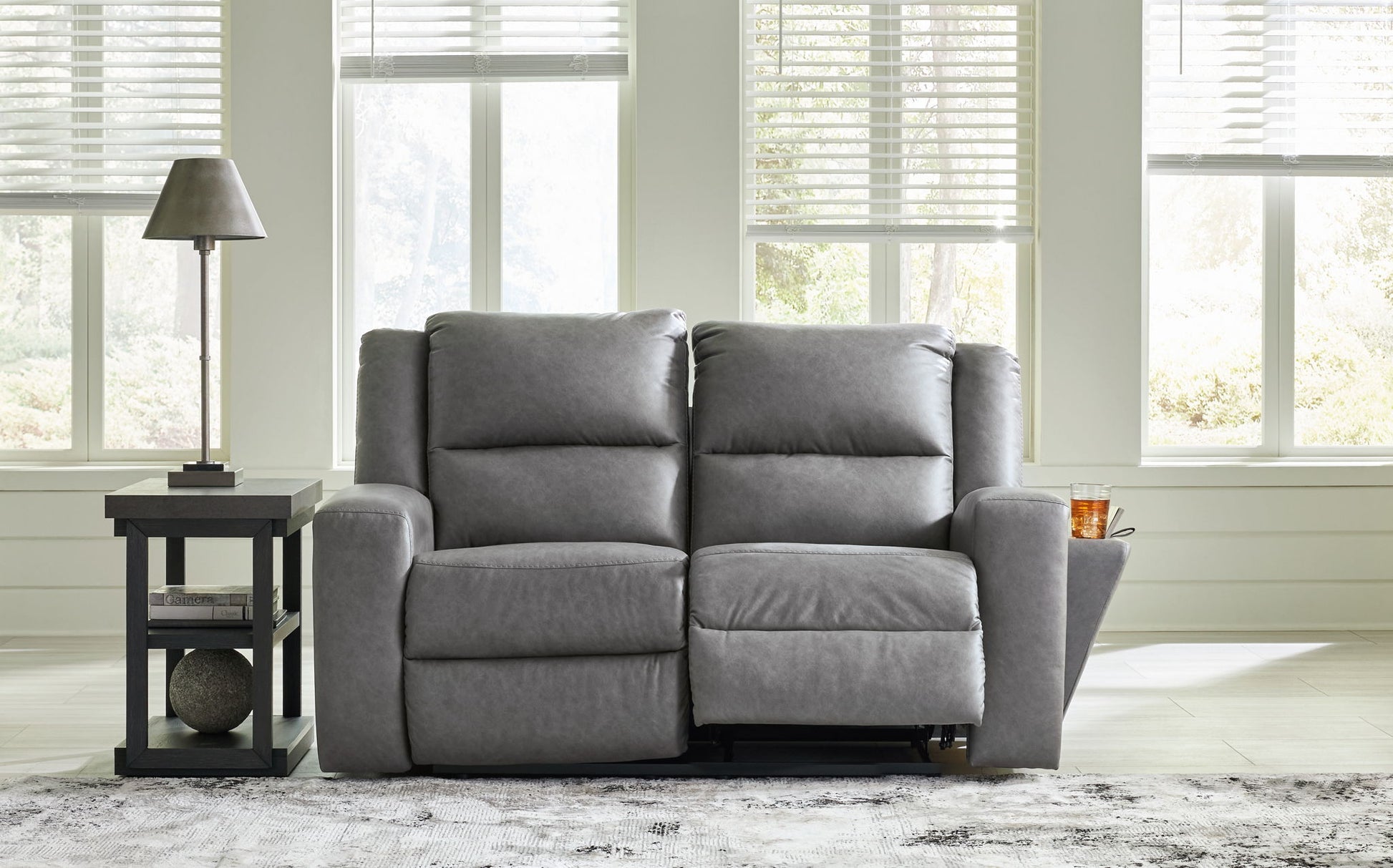 Brixworth - Slate - Reclining Loveseat - Hornell Furniture Outlet