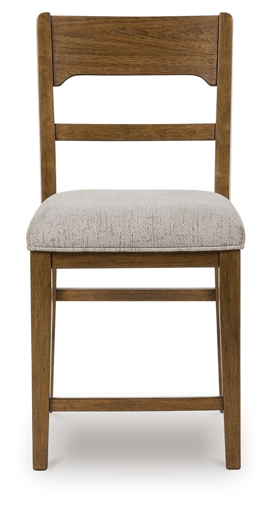Cabalynn - Oatmeal / Light Brown - Upholstered Barstool (Set of 2) - Hornell Furniture Outlet