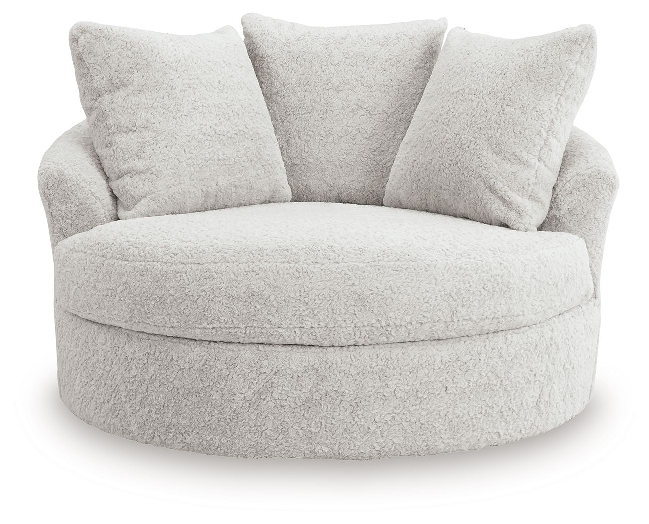 Cuddle Plush - Oversized Swivel Accent Chair - Arctic - Hornell Furniture Outlet