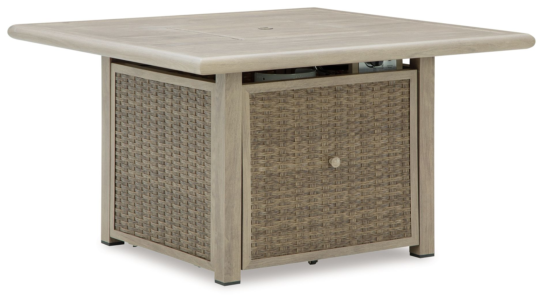 Cliff Trails - Beige - Square Fire Pit Table - Hornell Furniture Outlet