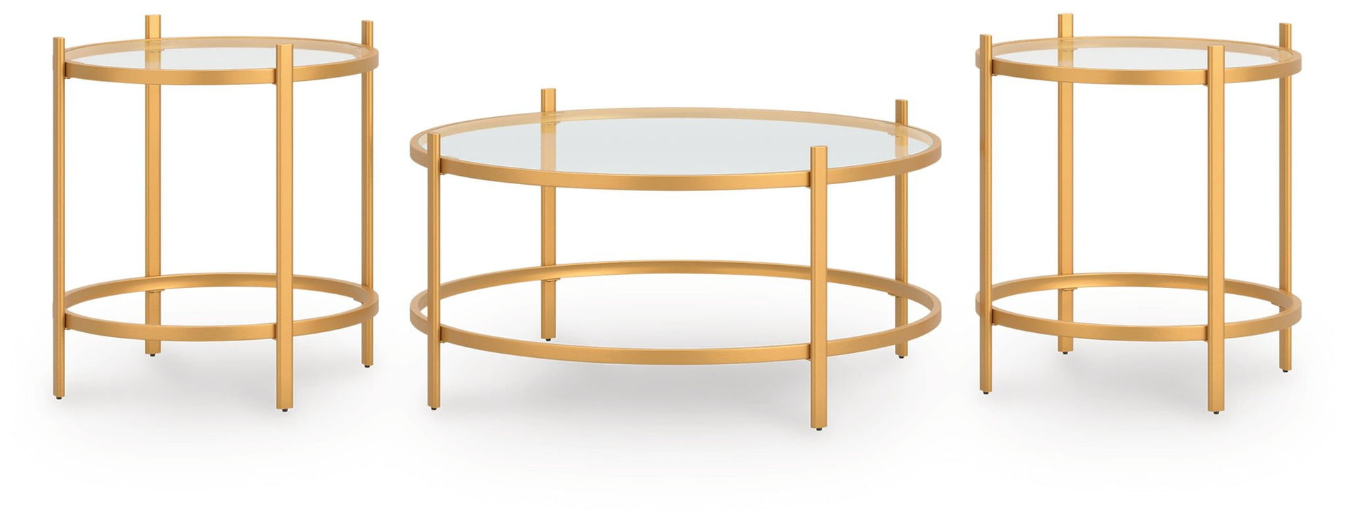 Pearlox - Gold - Occasional Table Set (Set of 3) - Hornell Furniture Outlet
