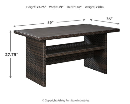 Easy Isle - Dark Brown / Beige - RECT Multi - Use Table - Hornell Furniture Outlet