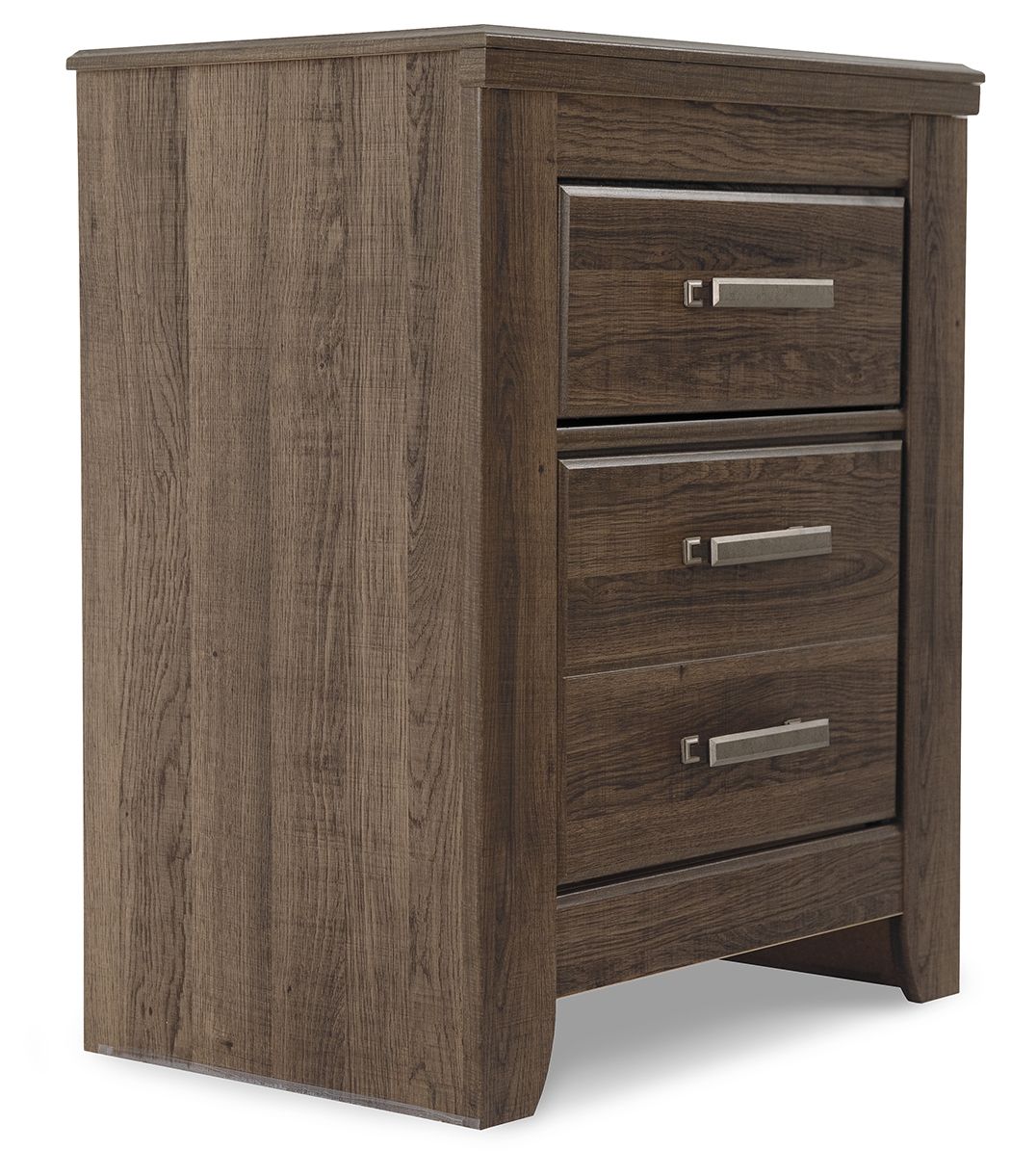 Juararo - Dark Brown - Two Drawer Night Stand - Hornell Furniture Outlet