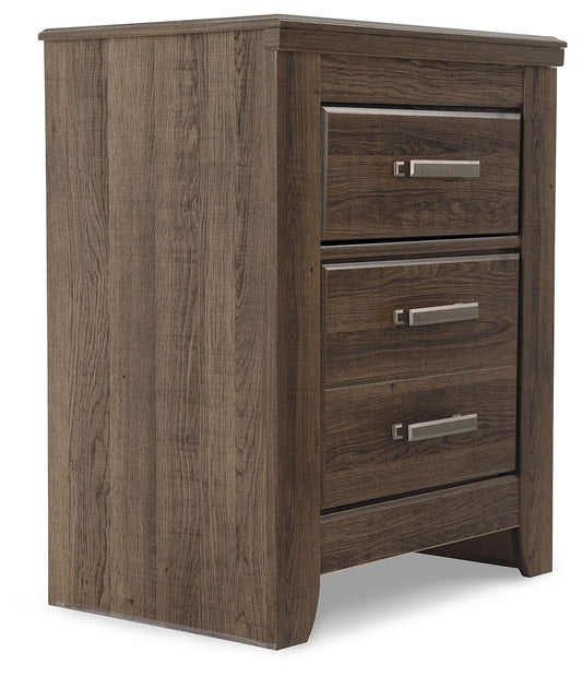 Juararo - Dark Brown - Two Drawer Night Stand - Hornell Furniture Outlet