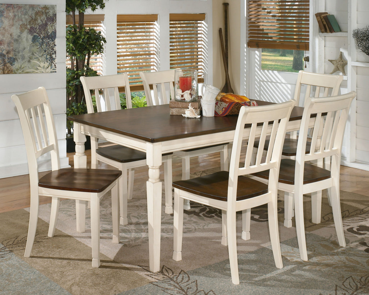 Whitesburg - Brown / Cottage White - Dining Room Side Chair (Set of 2) - Hornell Furniture Outlet