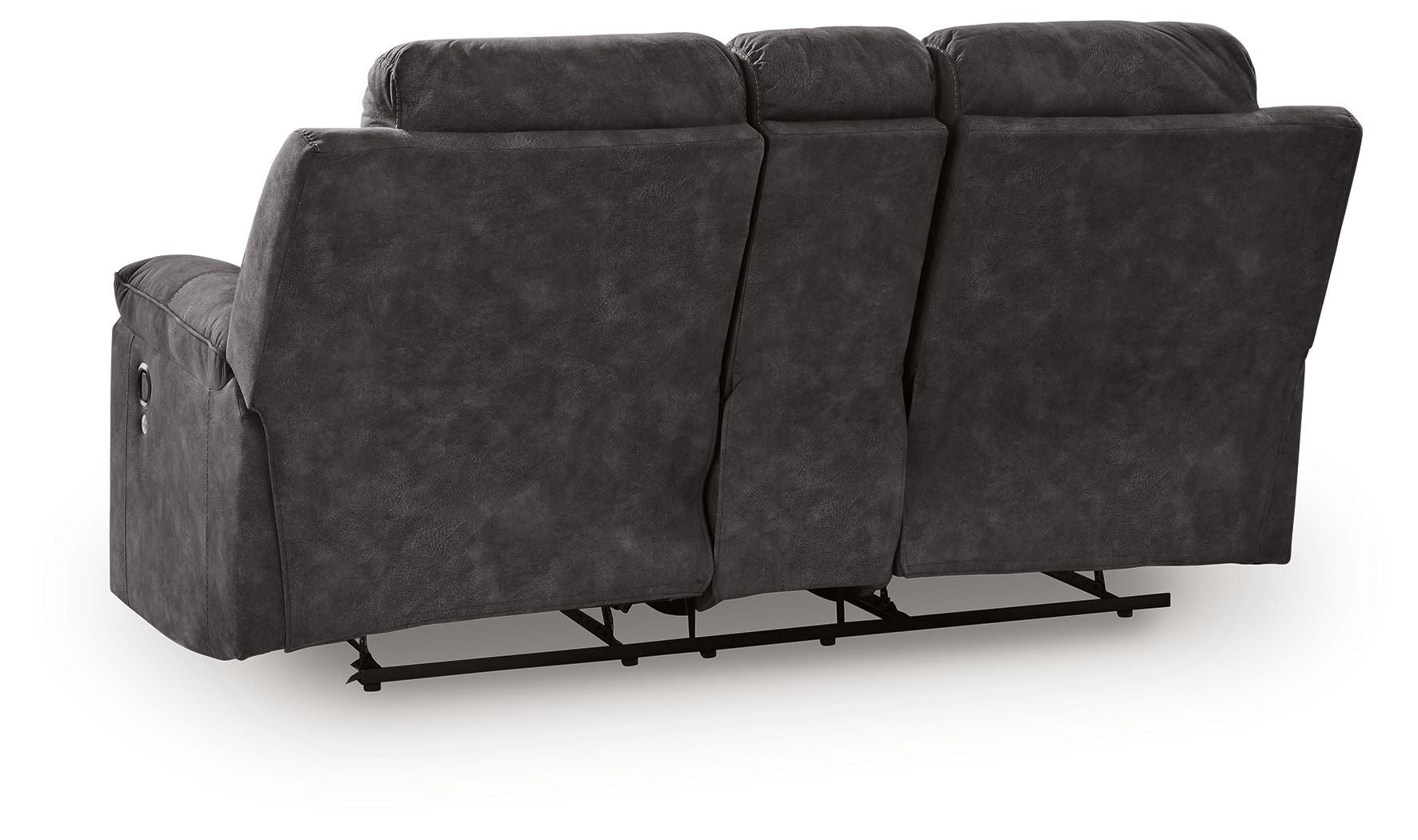 Brysonview - Double Reclining Loveseat With Console - Charcoal - Hornell Furniture Outlet