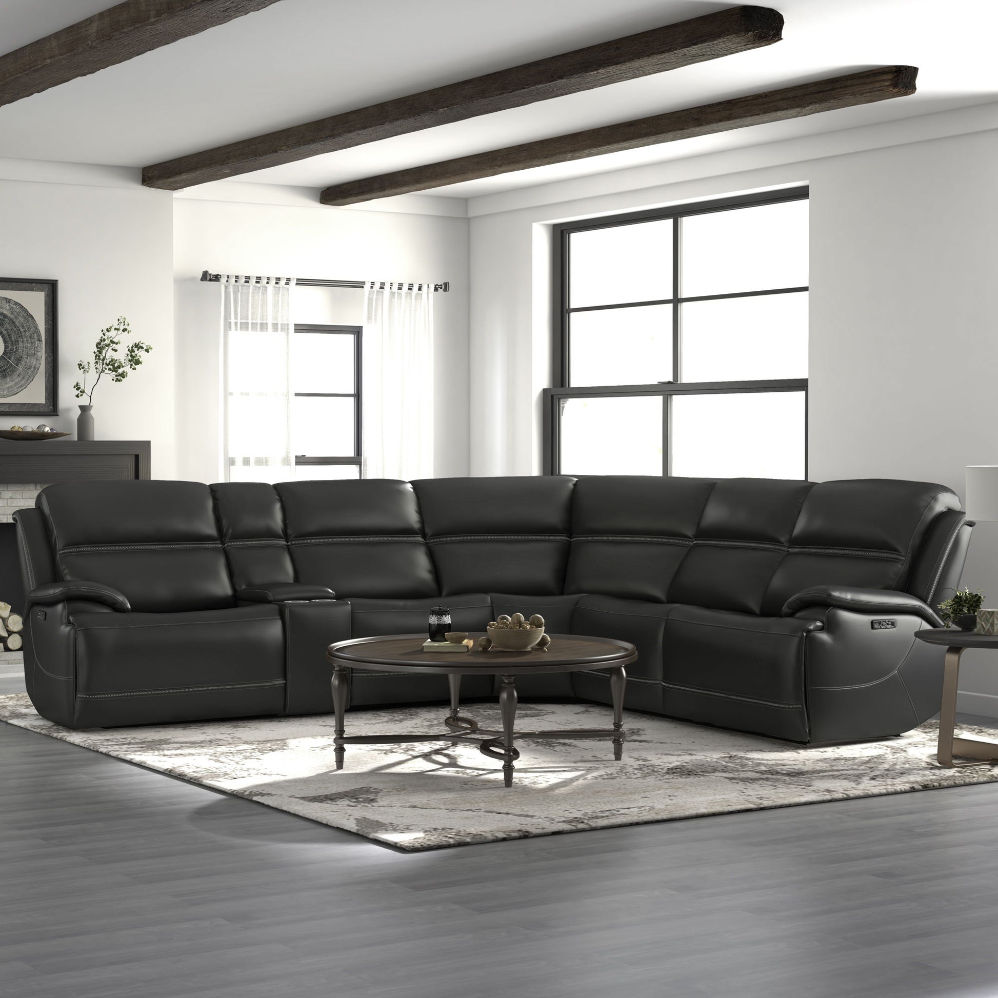 Bentley - 6 Piece Sectional - Graphite Gray - Hornell Furniture Outlet