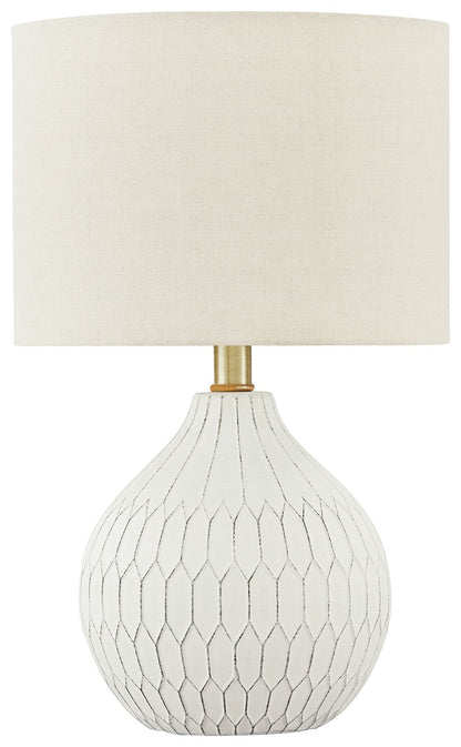 Wardmont - White - Ceramic Table Lamp - Hornell Furniture Outlet