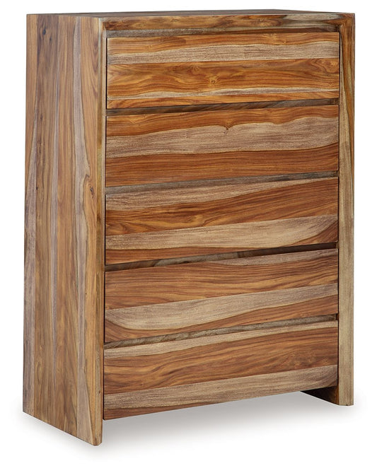Dressonni - Brown - Five Drawer Chest - Hornell Furniture Outlet