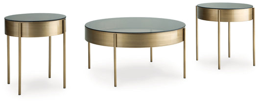 Jettaya - Brushed Brass - Occasional Table Set (Set of 3) - Hornell Furniture Outlet