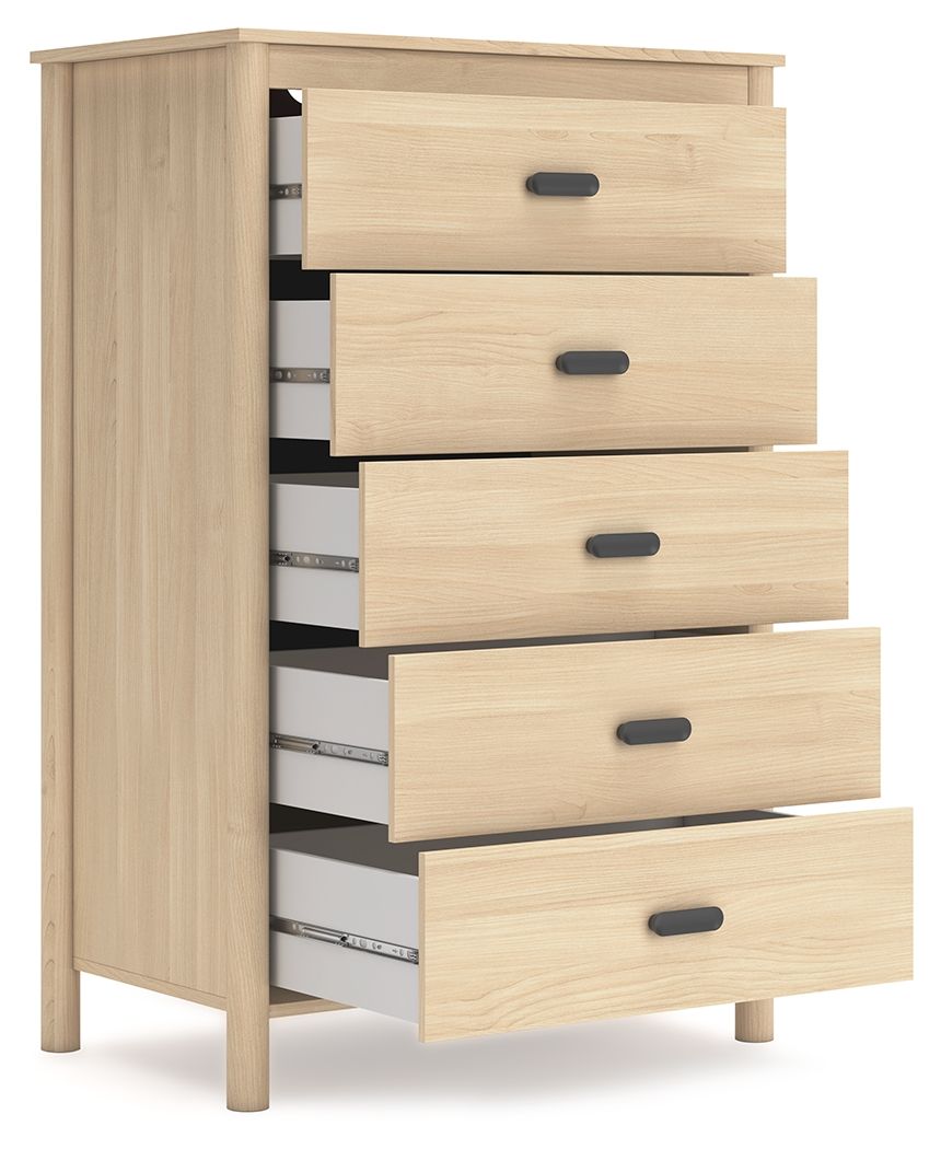 Cabinella - Tan - Five Drawer Chest - Hornell Furniture Outlet