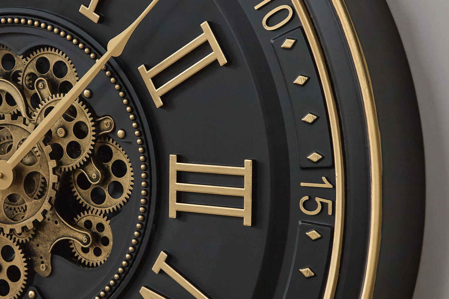 Dairton - Black / Gold Finish - Wall Clock - Hornell Furniture Outlet