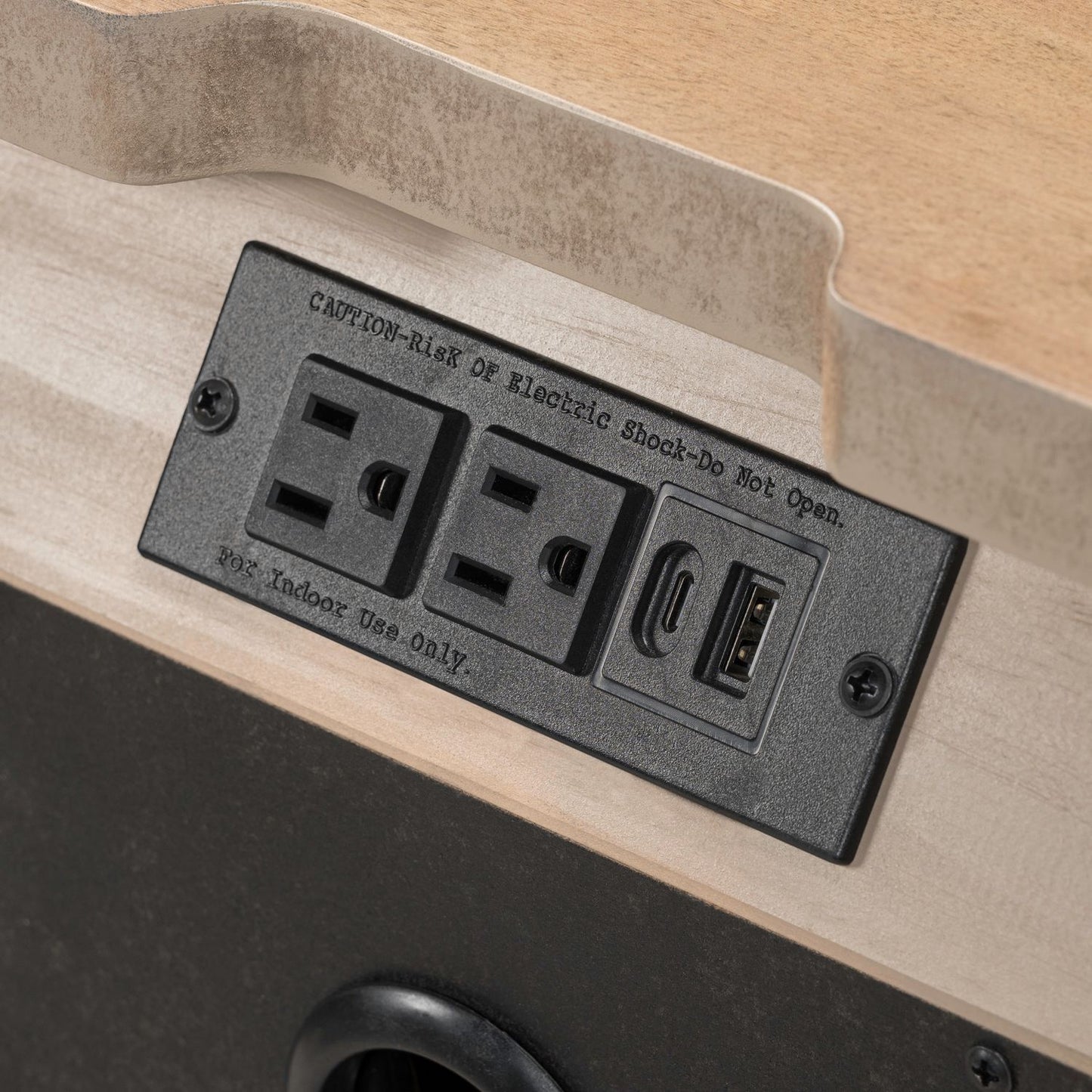 Haven Hills - Nightstand With Charging Station - Camel Beige - Hornell Furniture Outlet