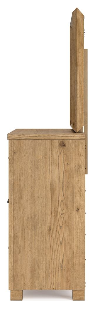Galliden - Light Brown - Dresser And Mirror - Hornell Furniture Outlet