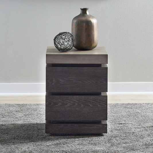 Piedmont - Chairside Table - Charcoal / Ash - Hornell Furniture Outlet