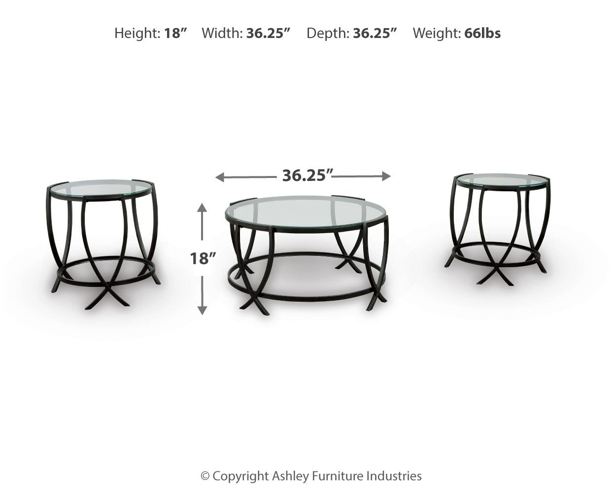 Tarrin - Occasional Table Set (Set of 3) - Black - Hornell Furniture Outlet
