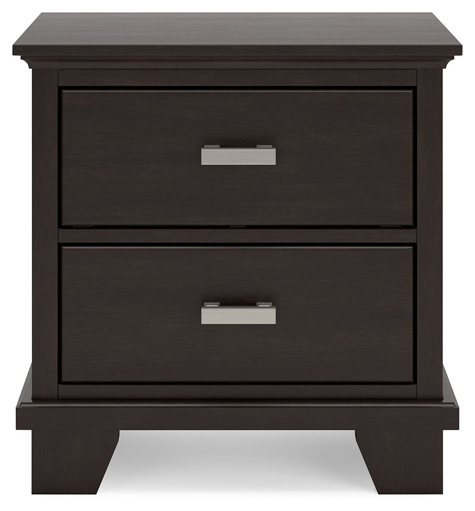 Covetown - Dark Brown - Two Drawer Night Stand - Hornell Furniture Outlet
