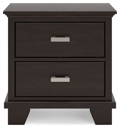 Covetown - Dark Brown - Two Drawer Night Stand - Hornell Furniture Outlet